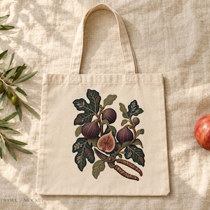 Fig Harvest & Garden Shears Tote Design - Layered PSD, SVG and PNG