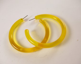 Y2K Large Amber Orange Hoop Earrings,  PIerced Trending Pop Acrylic Hoop Oversized Fun Fashion