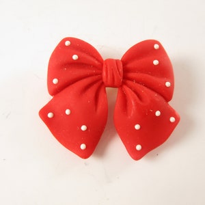 Red Polka Dot Bow Brooch, Y2k Cute Kawaii Trending 90s Style Pin