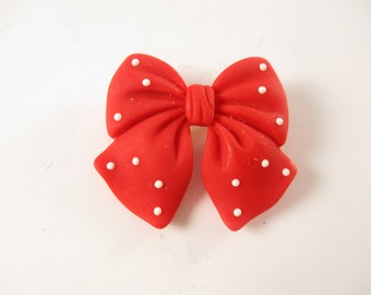 Red Polka Dot Bow Brooch, Y2k Cute Kawaii Trending 90s Style Pin