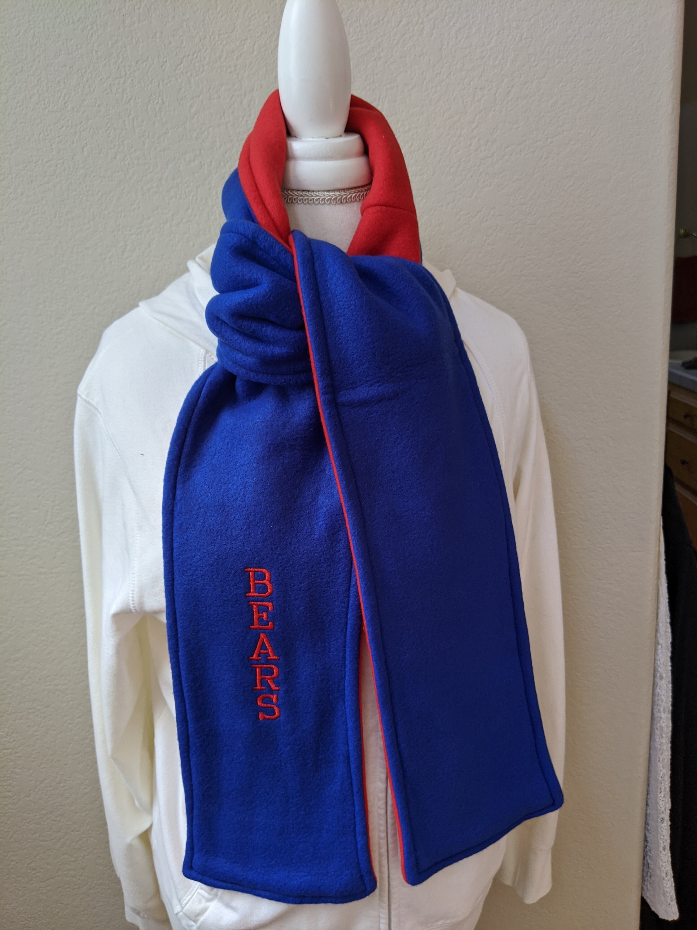 Embroidered School Fleece Scarves Etsy