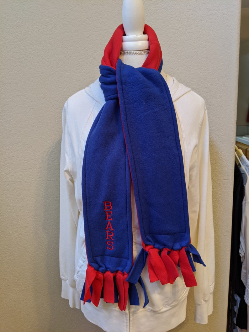 Embroidered School Fleece Scarves Etsy