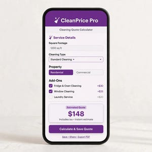 Bilingual Cleaning Quote Calculator | English/Spanish Estimate Tool (HTML File)