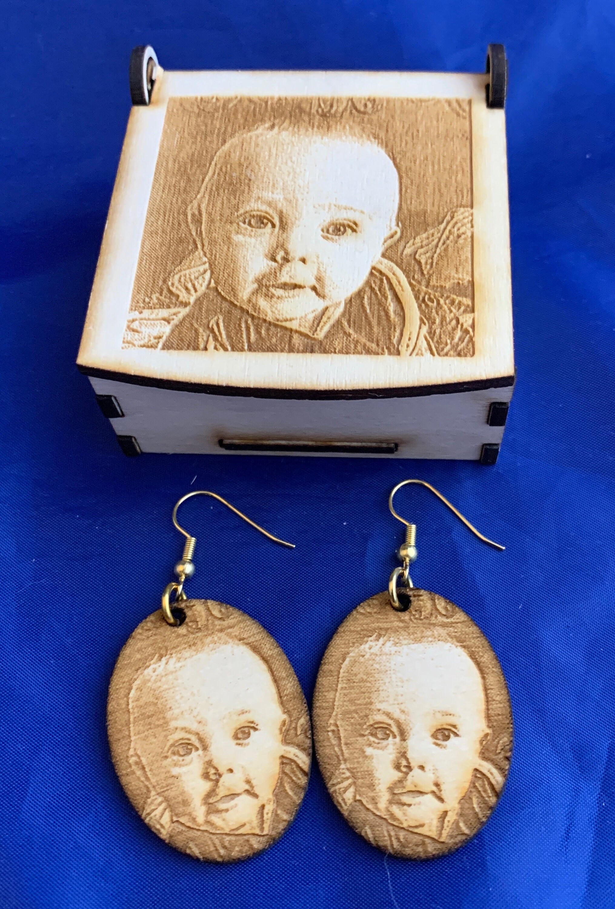 Custom Laser Engraved Photo Earrings with Personalized Laser Etsy