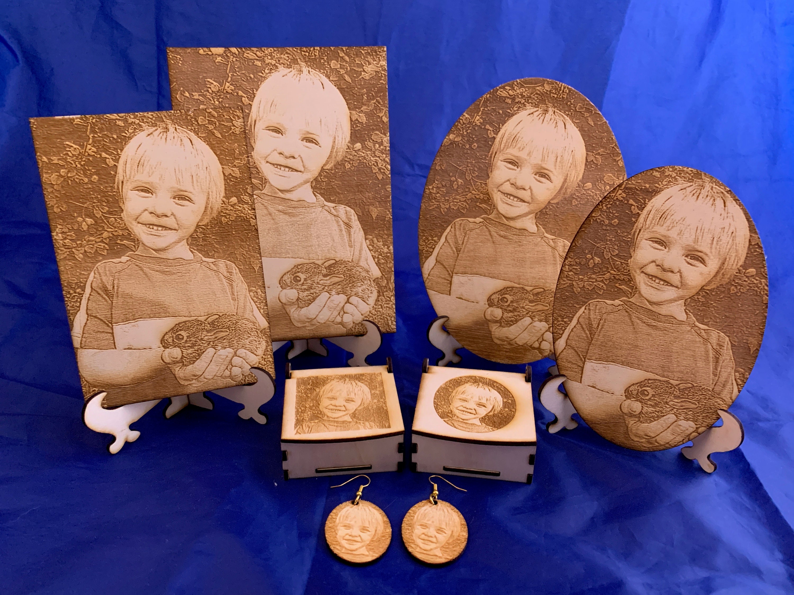 Custom Laser Engraved Photo Earrings with Personalized Laser Etsy
