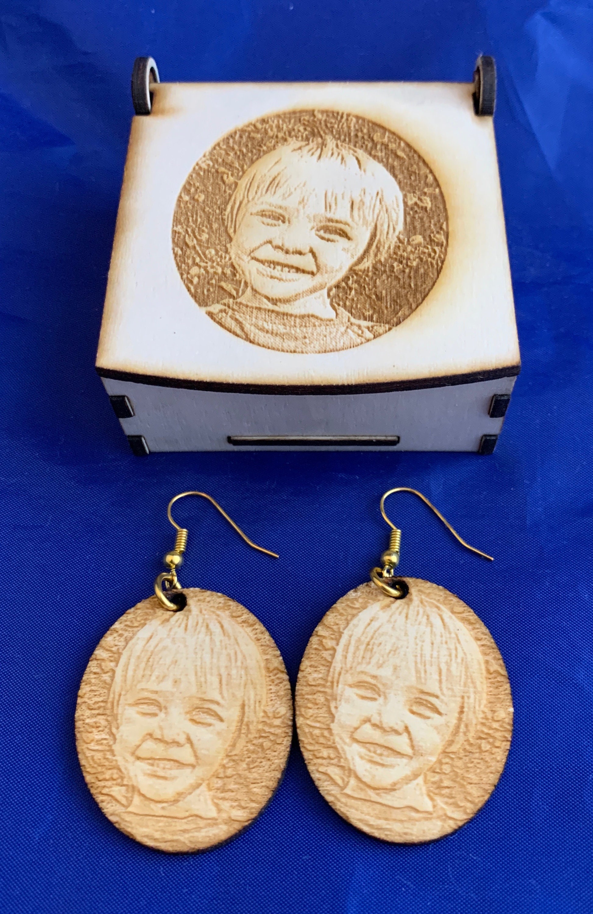 Custom Laser Engraved Photo Earrings with Personalized Laser Etsy