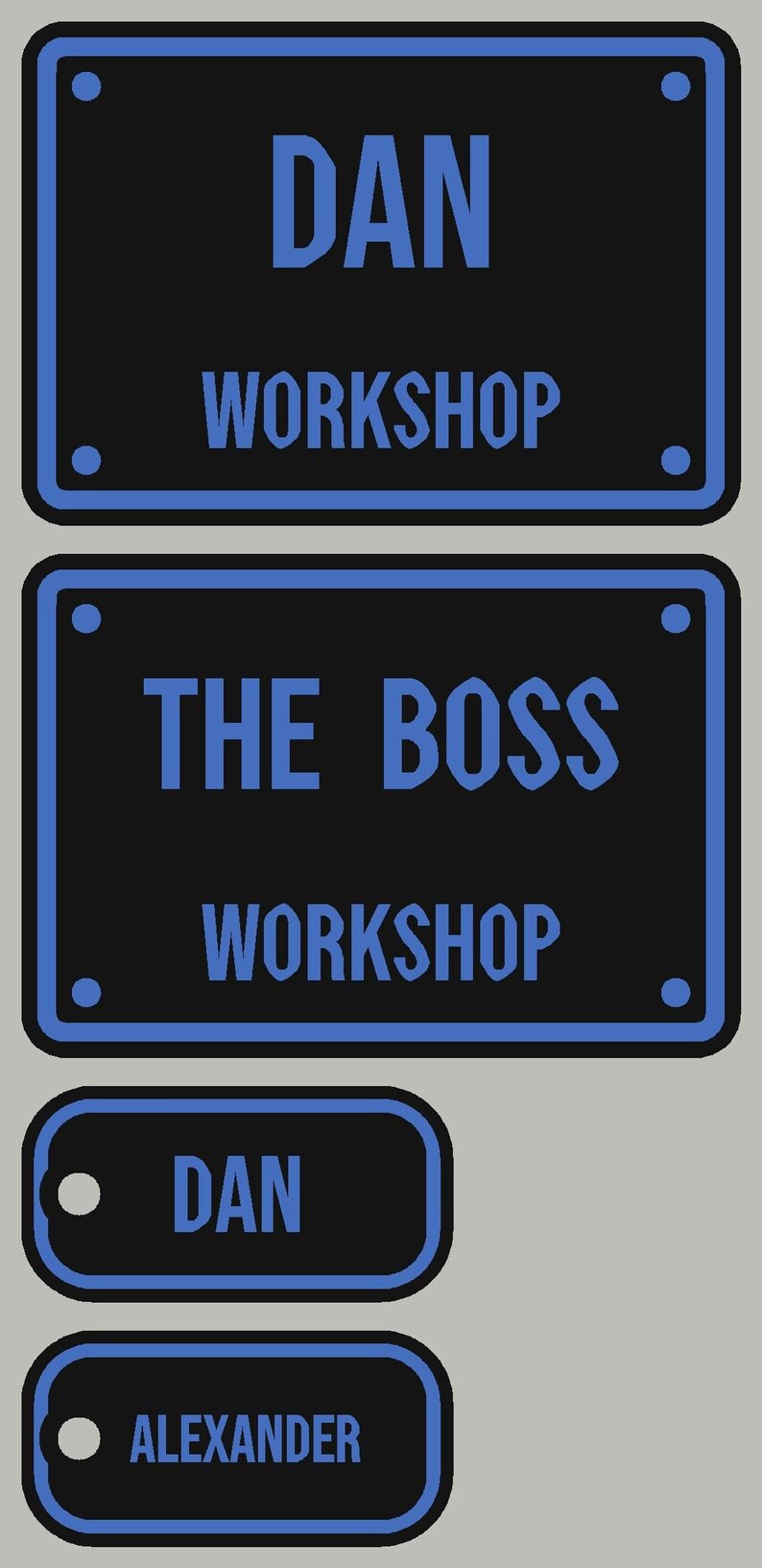 Personalised 3D Printed Workshop Plaque, Custom Name Shed Garage Man Cave Gift (100x70mm) image 3