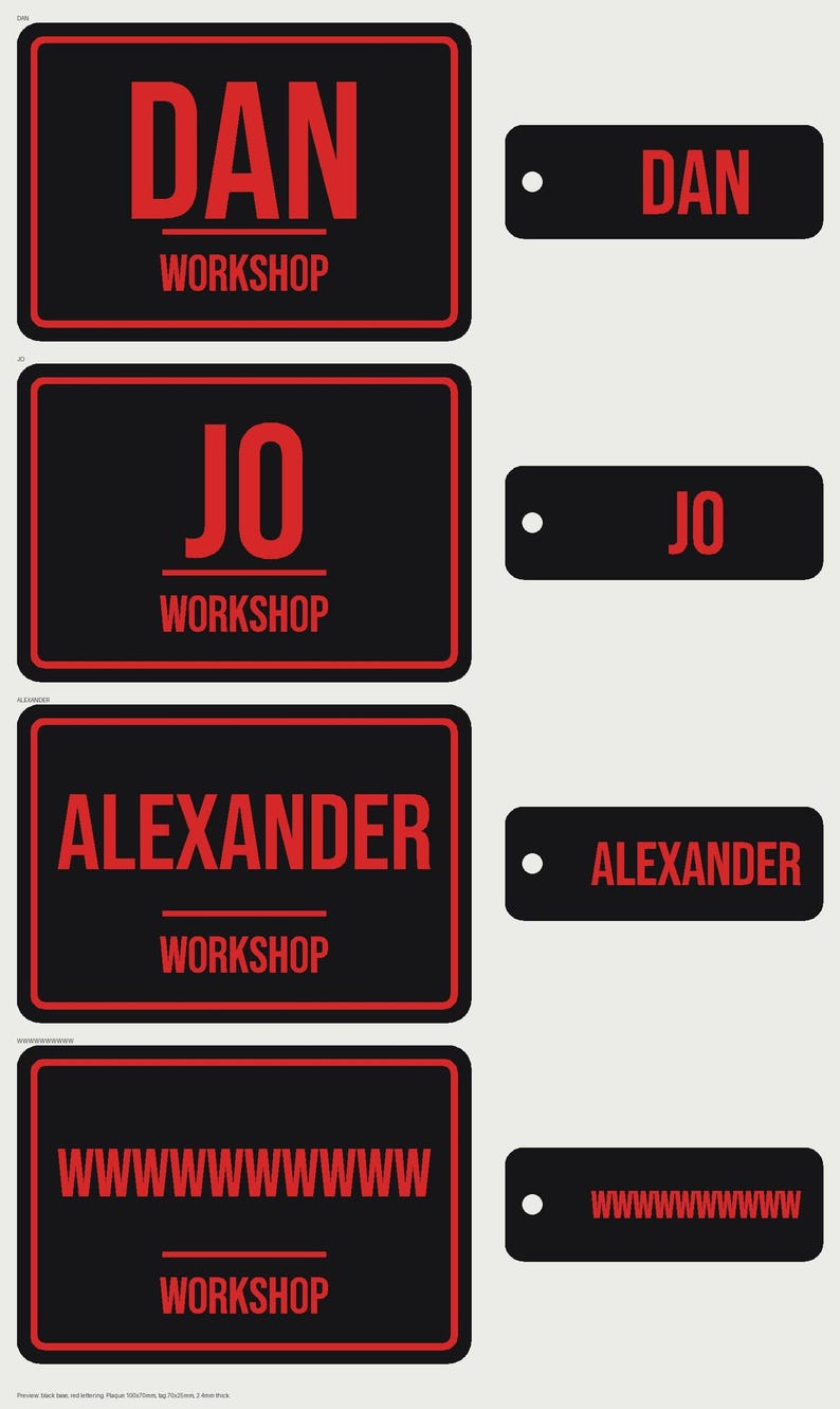 Personalised 3D Printed Name Tag, Keyring Bag Tag (60x30mm) 画像 3