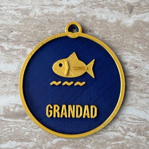 Personalised Fishing Ornament, Custom Name Fish Decoration, Angler Gift (3D Printed)