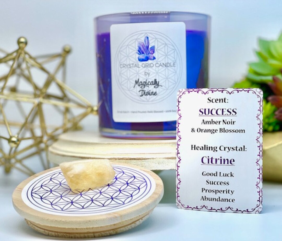 SUCCESS Crystal Grid Candle & Crystal Etsy