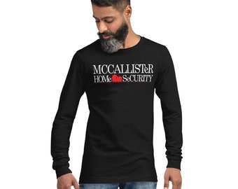 McCallister Home Security White Text Unisex Long Sleeve Tee