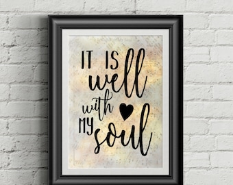 It Is Well With My Soul Digital Hymn Print