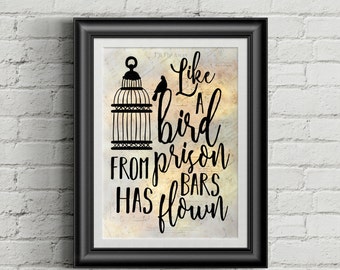 Like A Bird From Prison Bars Has Flown Digital Hymn Print