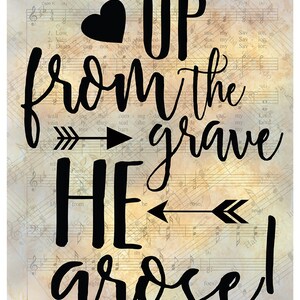 Up From The Grave He Arose Digital Hymn Print image 2