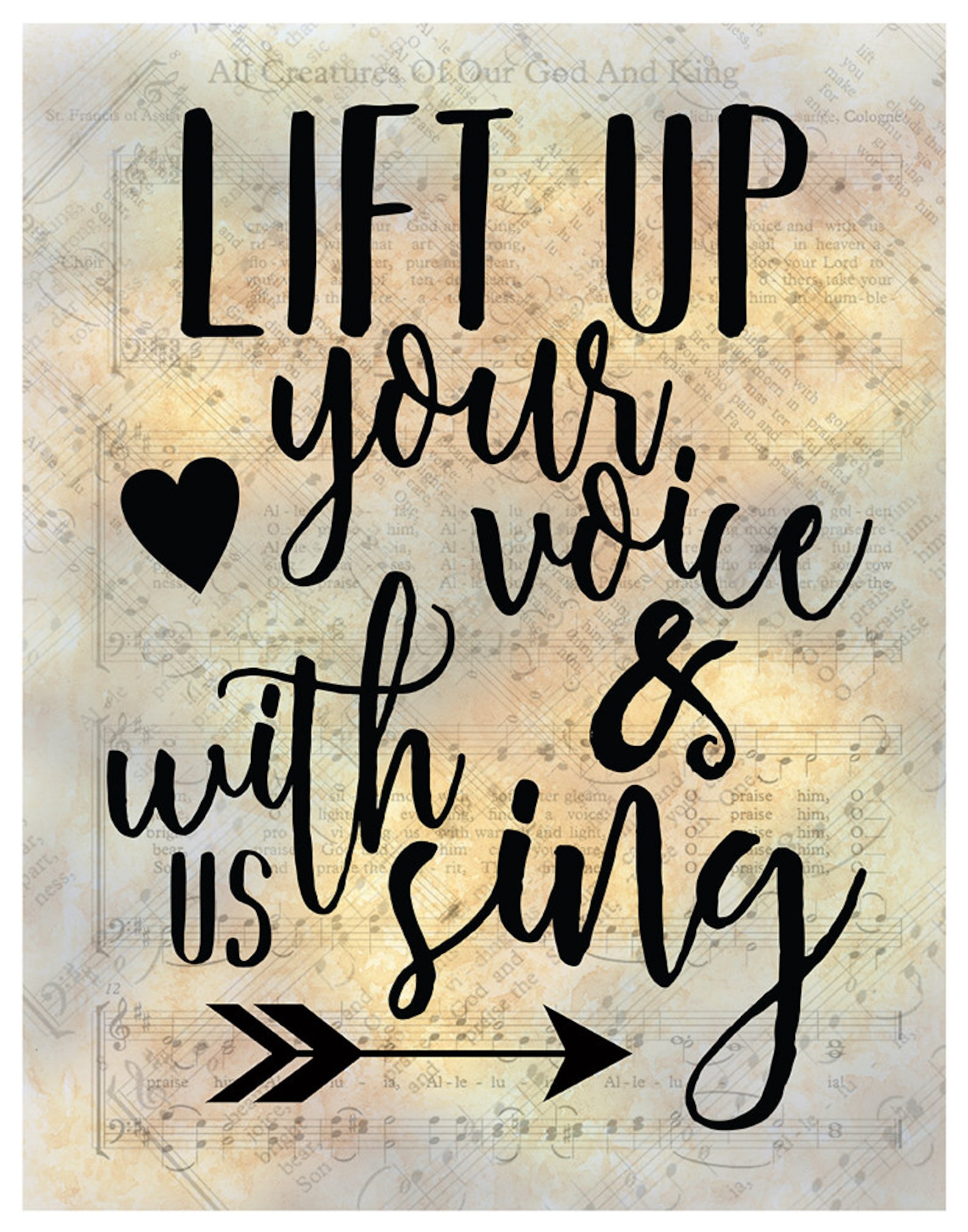 Lift up Your Voice and With Us Sing Digital Hymn Print Etsy