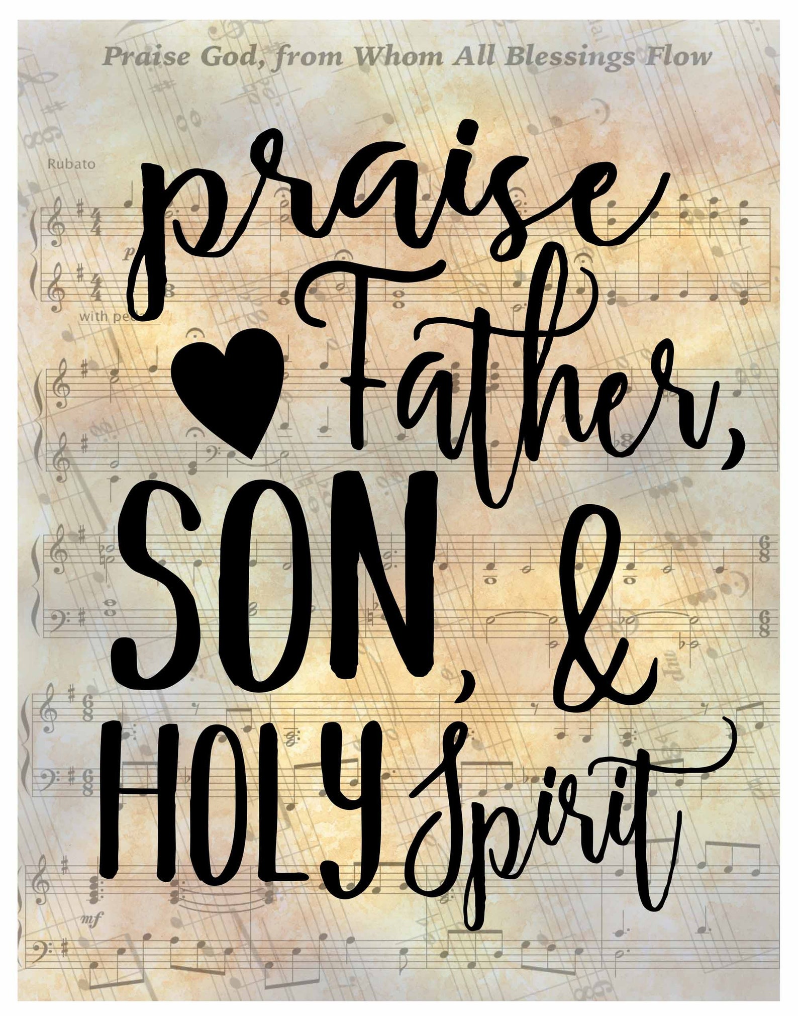 Praise Father, Son, & Holy Spirit Digital Hymn Print - Etsy
