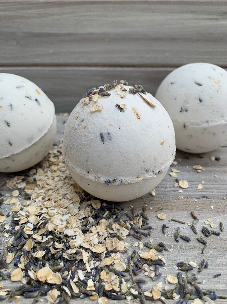 Bath Bombs Gift Soothing Lavender Oatmeal Bath Bombs Etsy