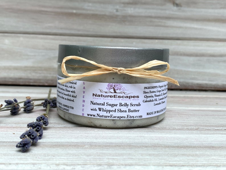 Pregnancy Gift Belly Scrub Natural Lavender Sugar Scrub With Etsy