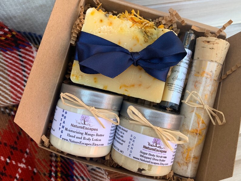 Organic Spa Set Bath Gift Set Sweet Orange Calendula Soap Etsy