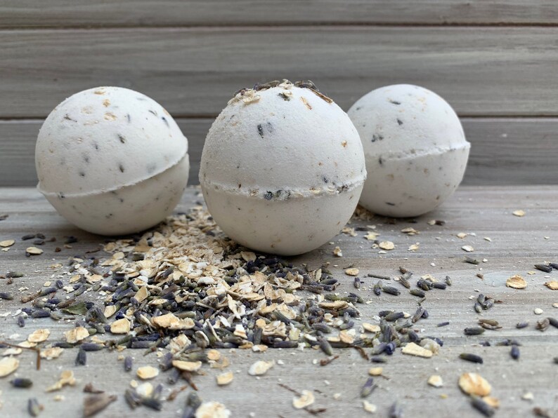 Bath Bombs Gift Soothing Lavender Oatmeal Bath Bombs Etsy