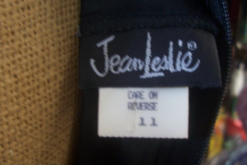 Jean Leslie little black dress balloon bottom dotted swiss sleeveless VTG 80's S image 5