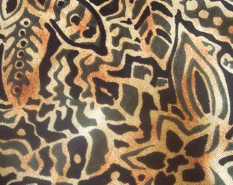 Galey & Lord Tribal jungle fabric material green black brown 96" x 64" 2+ yds NEW sewing crafts