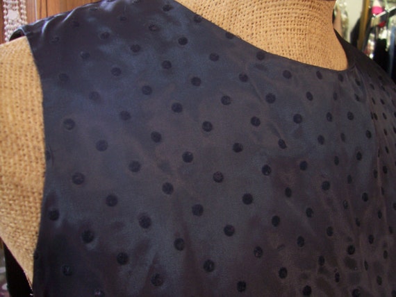 Jean Leslie little black dress balloon bottom dot… - image 4