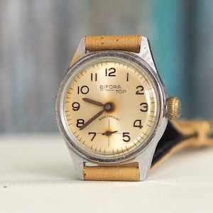 1960&#39;s German Women&#39;s Watch Bifora, vintage German  mechanical wind up women&#39;s watch, gift for her