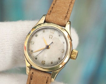 Omega - Gold and Steel case ,  Tiny Swiss made mechanical wind up  women's  watch OMEGA , ref.2572-13, cal.252