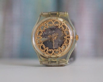 SWATCH Skelett - Schweizer Uhr, Vintage Quarzuhr