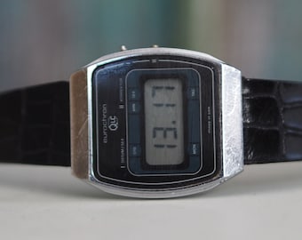 1970's German LCD Quartz Watch EUROCHRON, Vintage GDR Digital