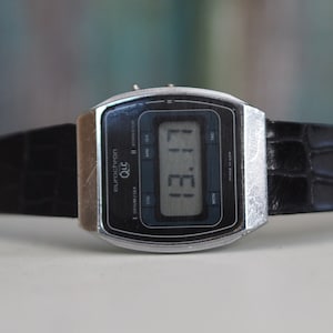 1970's German LCD quartz watch EUROCHRON, vintage GDR  digital watch