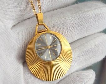 SLAVA -  Vintage  Ladies  pendant/necklace  mechanical wind up Watch , vintage   necklace watch