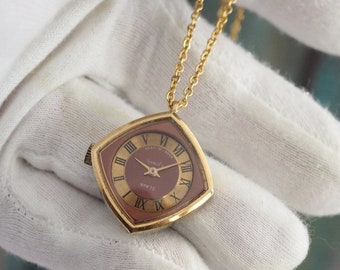 SLAVA -  Vintage  Ladies  pendant/necklace  mechanical wind up Watch , vintage   necklace watch