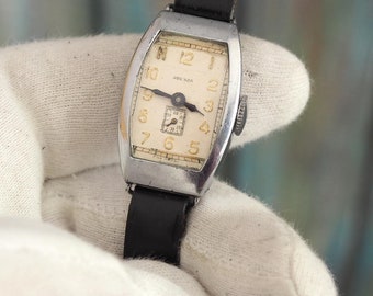 ZVEZDA - Rare early USSR  art deco women's Watch 1940's , vintage mechanical wind up watch