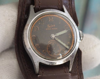 FELCA   - 1940's German Military watch,  vintage military wind up mens watch