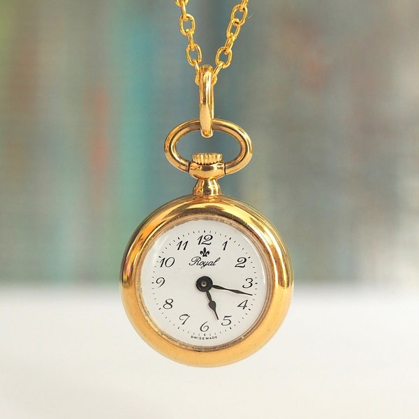 ROYAL  mechanical wind up pendant watch, Vintage Swiss  made pendant Watch