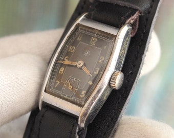 JUNGHANS  - 1930's Art Deco German men's  watch, vintage mechanical wind up men's watch, German men's watch Junghans