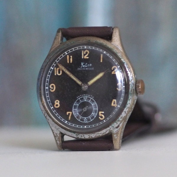 FELCA   - 1940's German Military watch, cal. AS1130,  vintage military wind up mens watch