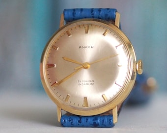 ANKER Deutsches Handaufzug Herrenuhr ANKER 1960er Jahre, 14kt - Main Image
