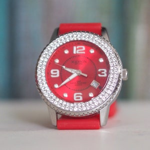 Montre Femme Madison New York L4167-02 - Bracelet Silicone Jaune, Quartz Analogique