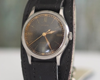 MIMO Swiss Made Military Watch: Vintage Men's Wind Up Watch