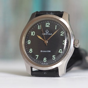 CERTINA Bristol 228 Military style cal.25-66M ref. 851377641- Swiss made  mechanical wind up Watch Certina, stainless steel case