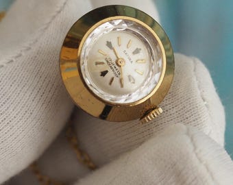 SAFIRA  -  Tiny German  Women's necklace  pendant  Watch , dress watch, vintage mechanical wind up watch
