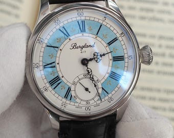 BERGLAND cal.6498 Eta/Unitas -Converted  pocket watch, pocket-to-wrist watch, BERGLAND  wrist watch, , marriage watch, gift for him