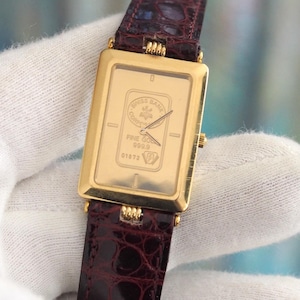 ZITURA Swiss Made Quartz Watch: Solid Gold Dial, New Leather Band