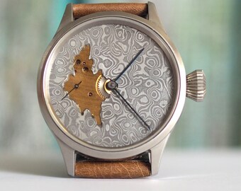 Dial Maker Gray Damascus Dial Diving Watch Modification for NH35