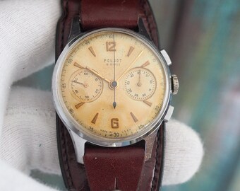 POLJOT 3017 chronographe, montre chronographe mécanique à remontage vintage - toutes les pièces sont d'origine