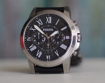 Vintage Fossil Blue 100 Meters Watch wristwatch 330 Feet bq 9006 Stainless Steel Etsy