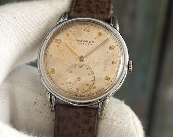 MOVADO cal.75 - Relógio mecânico masculino de corda fabricado na Suíça, década de 1950